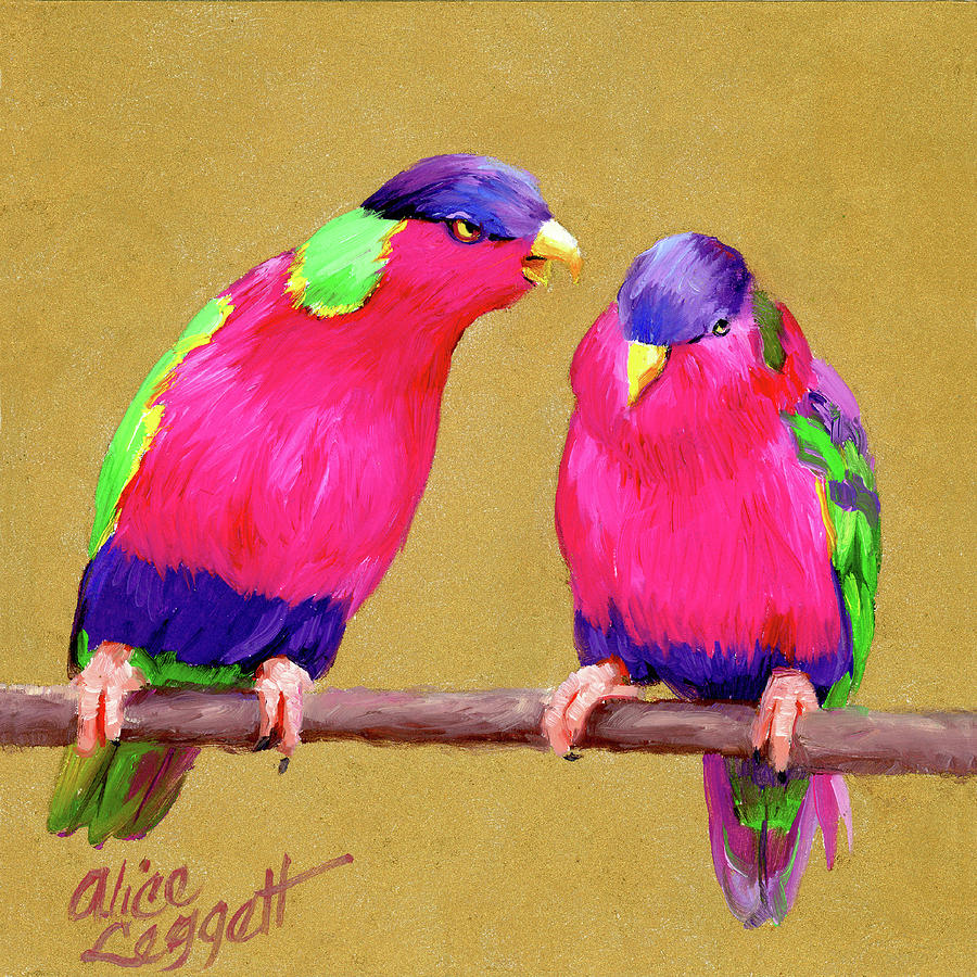 Bird Blurbs Painting by Alice Leggett