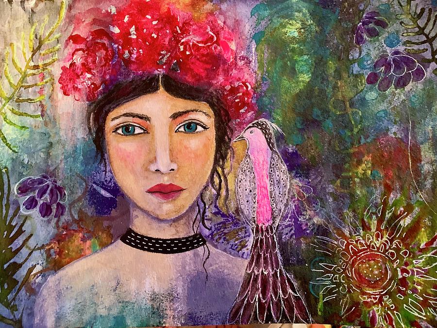 Bird Girl Mixed Media by Yvonne Veal - Fine Art America