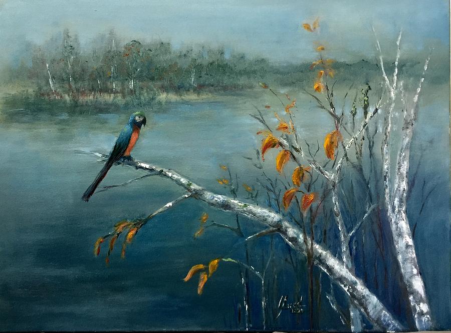 Lonely Bird Painting by Laila Awad Jamaleldin