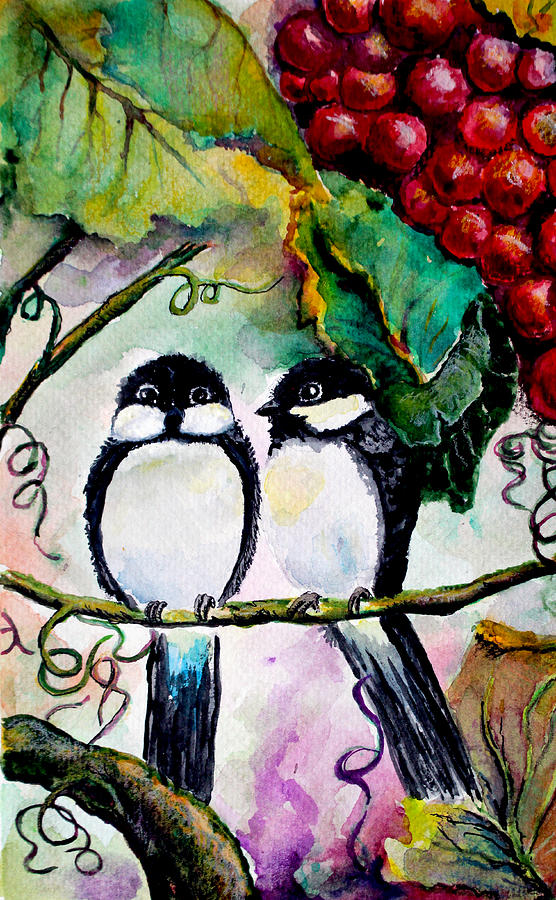 Bird Love 2 Painting by Medea Ioseliani