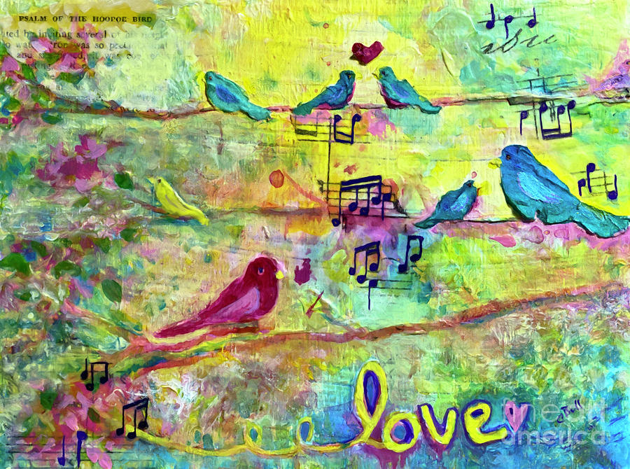 Bird Painting - Bird Love Songs by Claire Bull