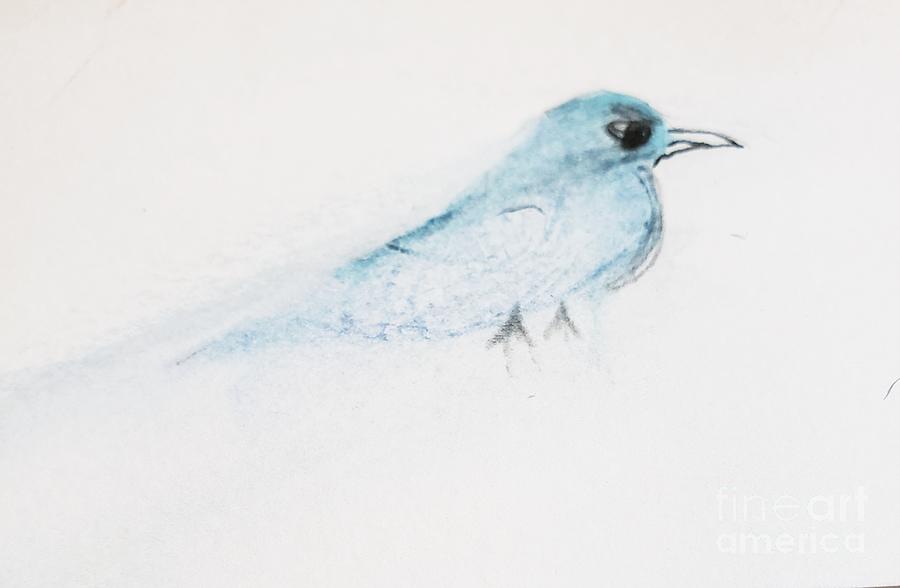 Bird of Blue Painting by Margaret Welsh Willowsilk