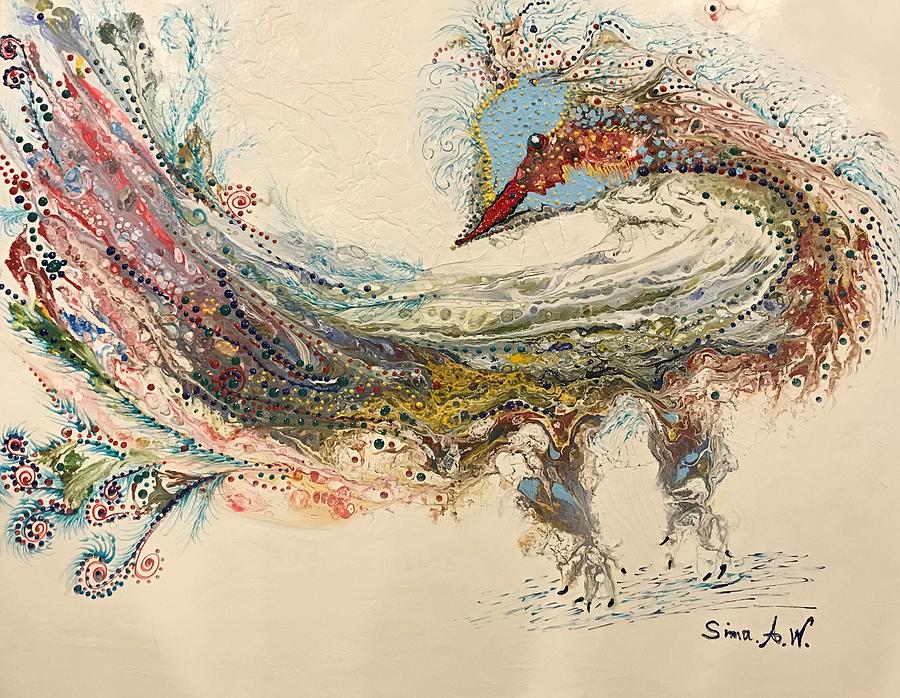 Bird of Paradise # 602 PH Painting by Sima Amid Wewetzer