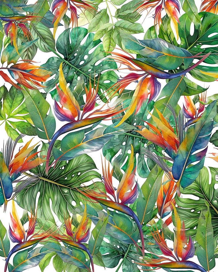 Bird Of Paradise Botanical Digital Art by HH Photography of Florida