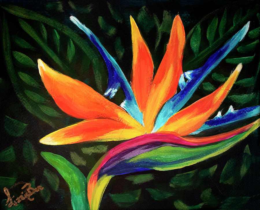 Bird of Paradise Painting by Lizzie Angell-Beaudoin - Fine Art America