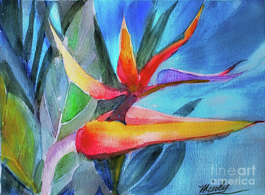Flowers Still Life Painting - Bird of Paradise by Mindy Newman