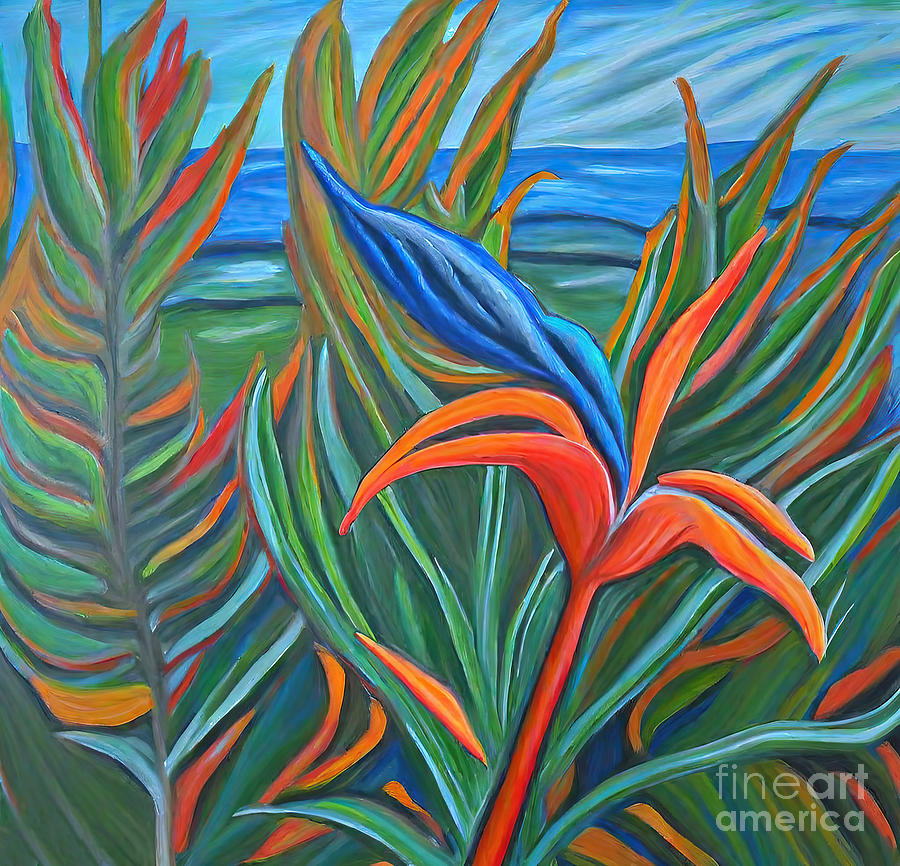 Bird of Paradise Painting art blossom botanical botany decoration ...