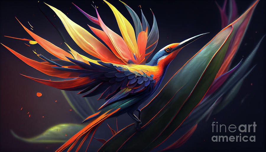 Nature Digital Art - Bird of Paradise V1 by Peter Awax