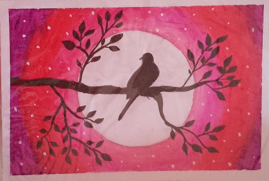 Bird on a tree Pastel by Ruchika Rani - Pixels