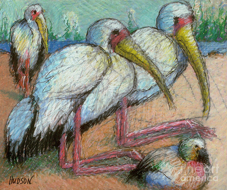 bird paintings - Birds of a Feather Painting by Sharon Hudson