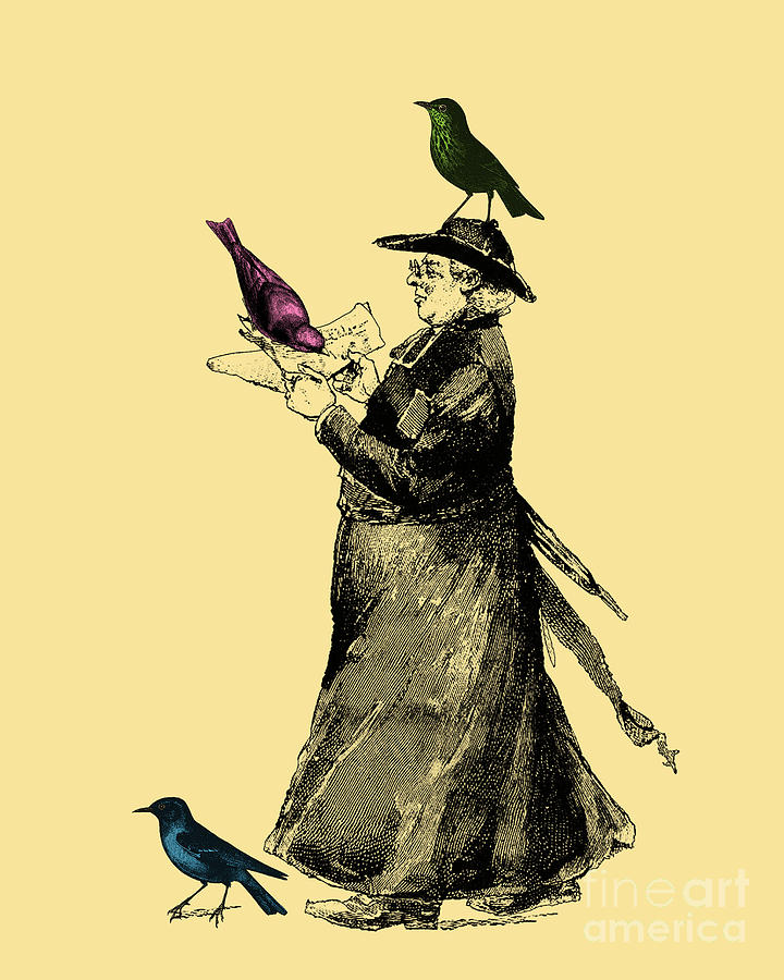 Bird Mixed Media - Bird Priest by Madame Memento