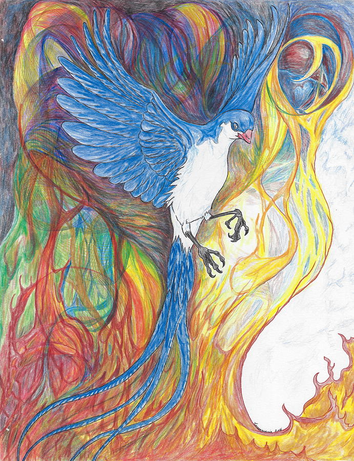 Bird Rising Mixed Media by Teresamarie Yawn
