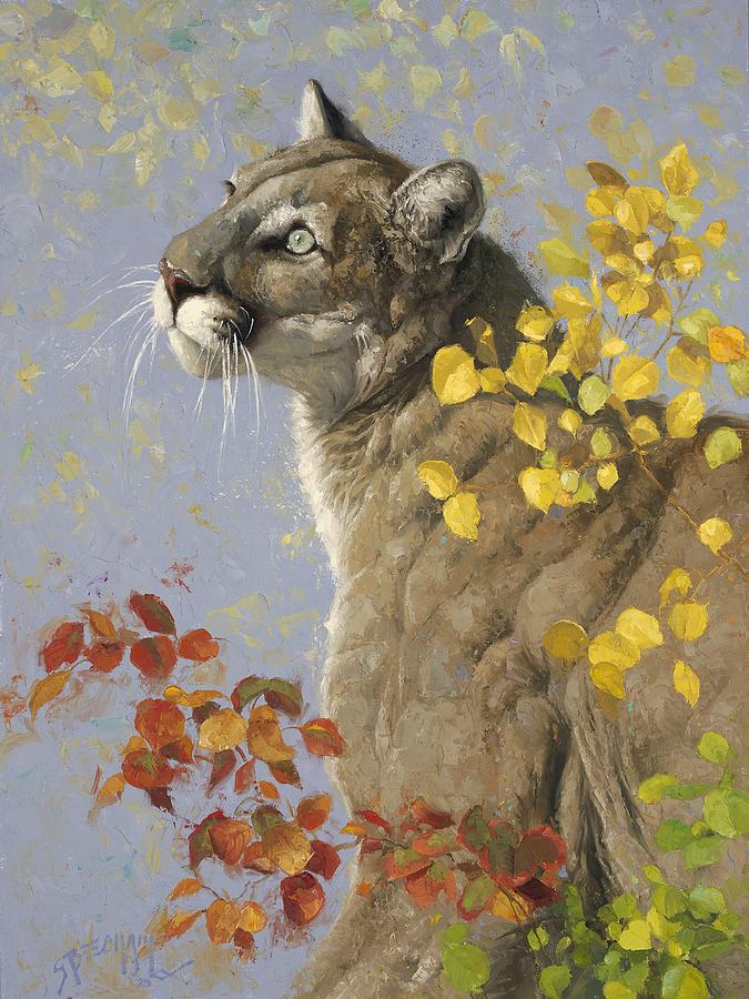 Cat Painting - Bird Song by Greg Beecham