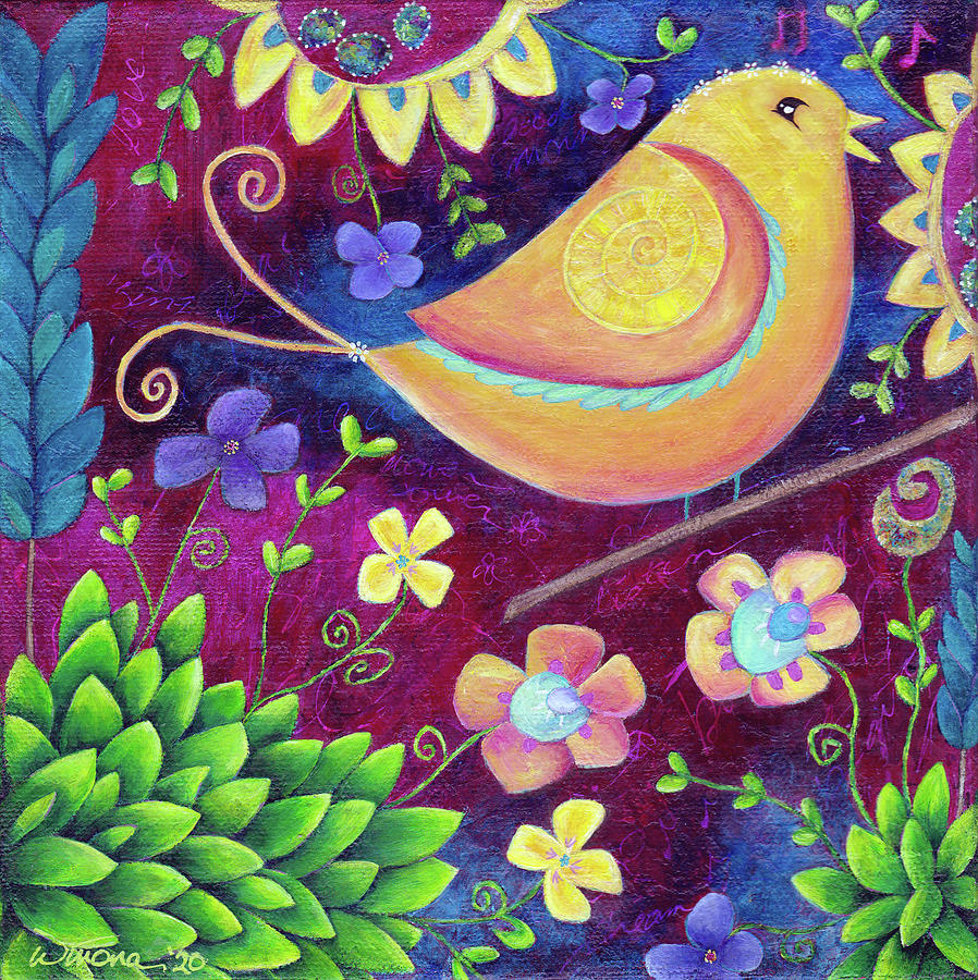 Bird Song Painting by Winonas Sunshyne