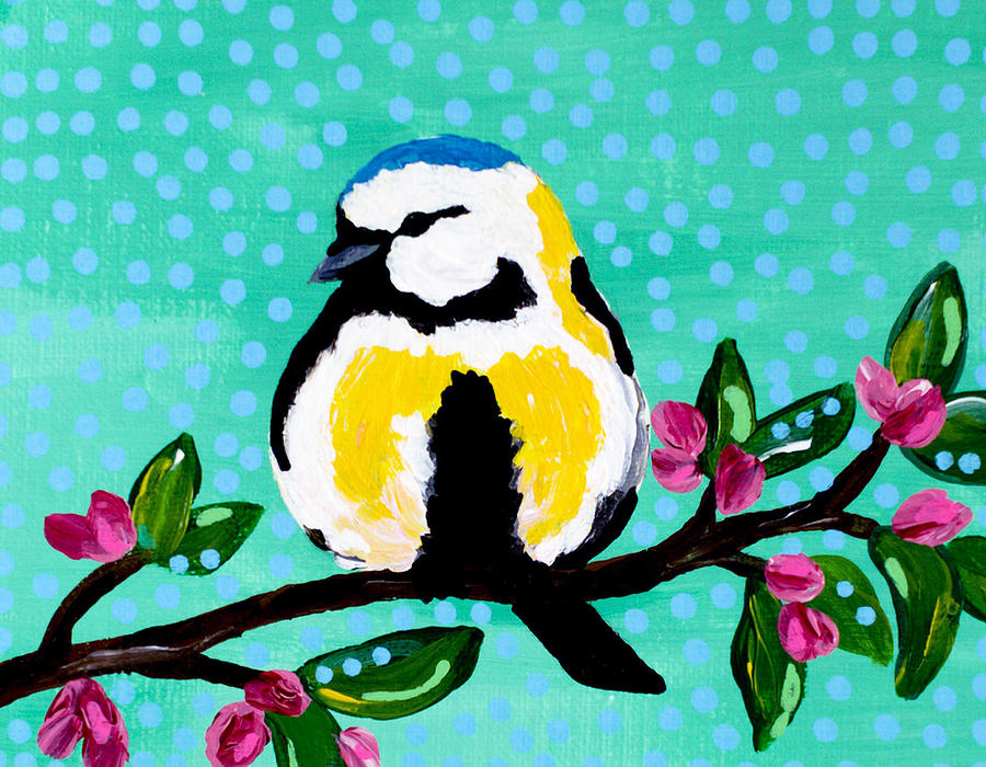 Bird Painting - Bird Teal by Beth Ann Scott