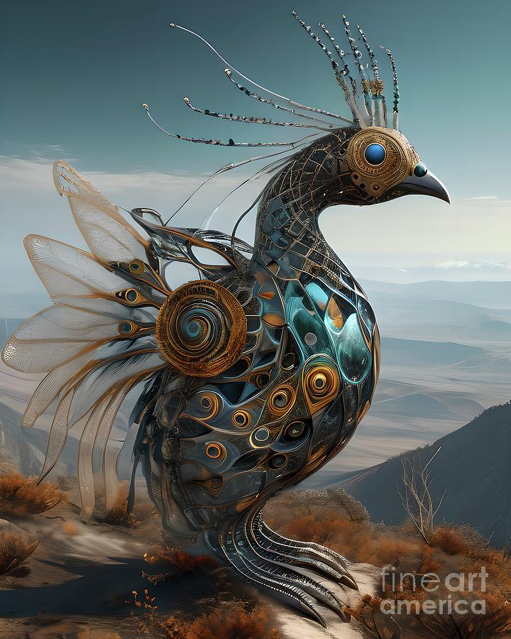 Bird with Metal Wings Digital Art by Mary Machare