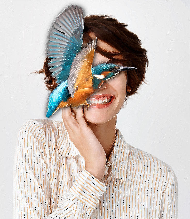 Bird Woman Smile Painting by Tony Rubino