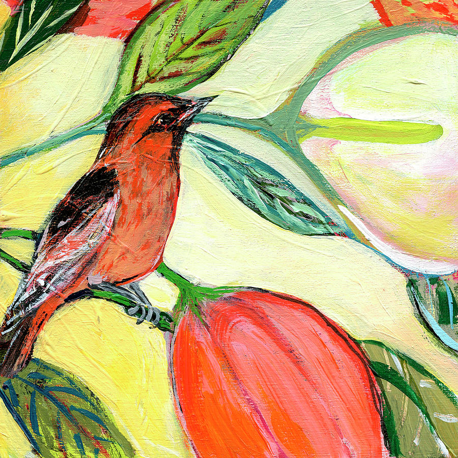 Bird Painting - Birds and Butterflies No 7 by Jennifer Lommers