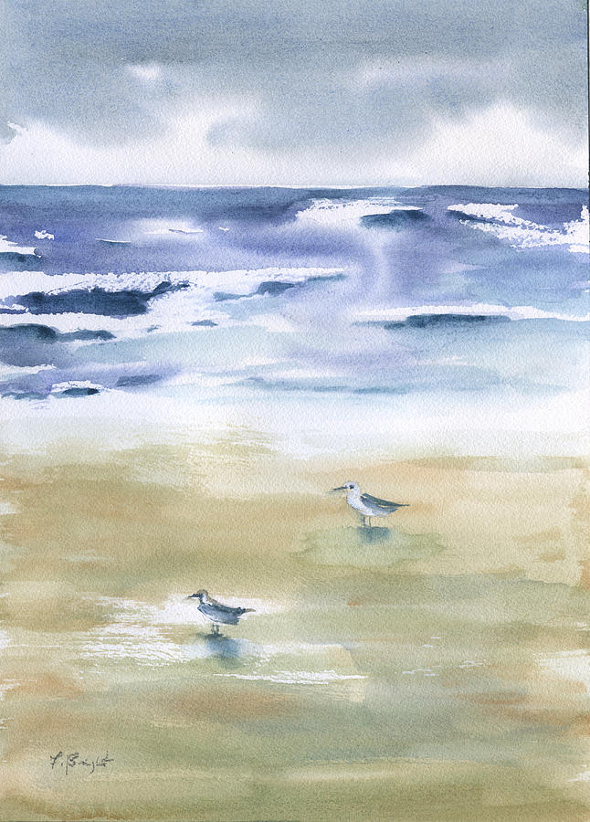 Birds and The Ocean Painting by Frank Bright