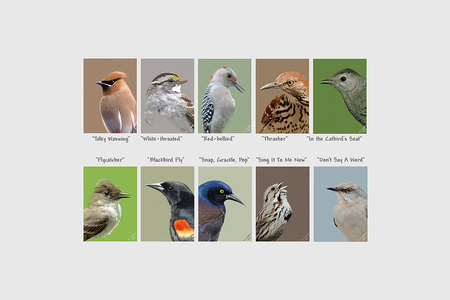 Birds En Masse 2 Mixed Media by Judy Cuddehe