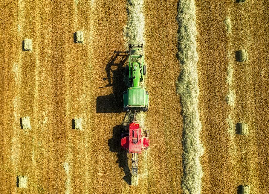 Birds Eye View - Baling Hay Photograph by USDA Lance Cheung