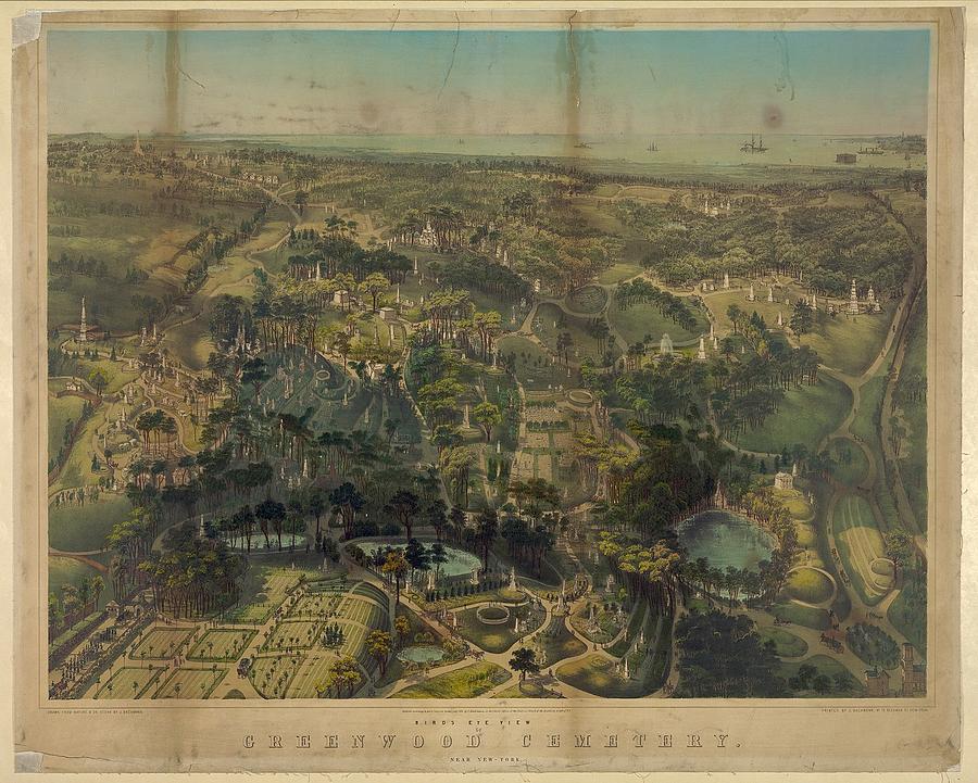 Birds eye view of Greenwood Cemetery. Near New - York  Photograph by Paul Fearn