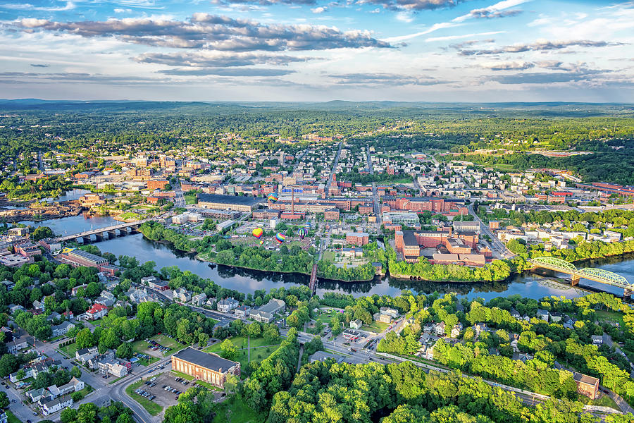 Bird's Eye View of Lewiston, Maine Photograph by Richard Plourde - Pixels