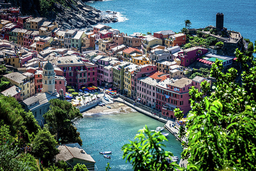 Birds eye view of Vernazza, Italy Photograph by Robert Graham - Fine ...