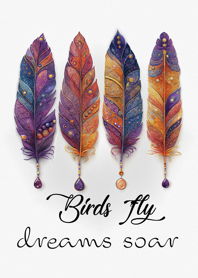 Birds Fly dreams soar - Colorful Flight of Imagination Digital Art by Lena Owens Birds Fly dreams soar - Colorful Flight of Imagination Digital Art by Lena Owens