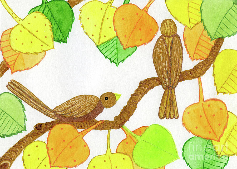 Birds in Fall Painting by Norma Appleton