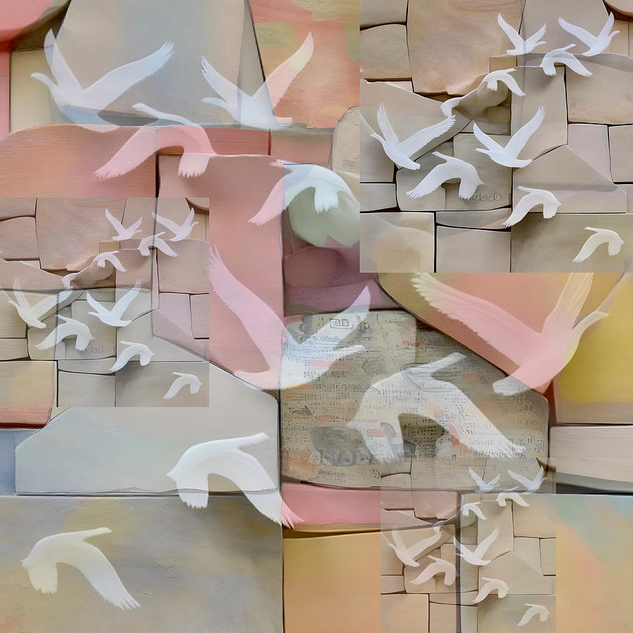 Birds In Flight Abstract Digital Art