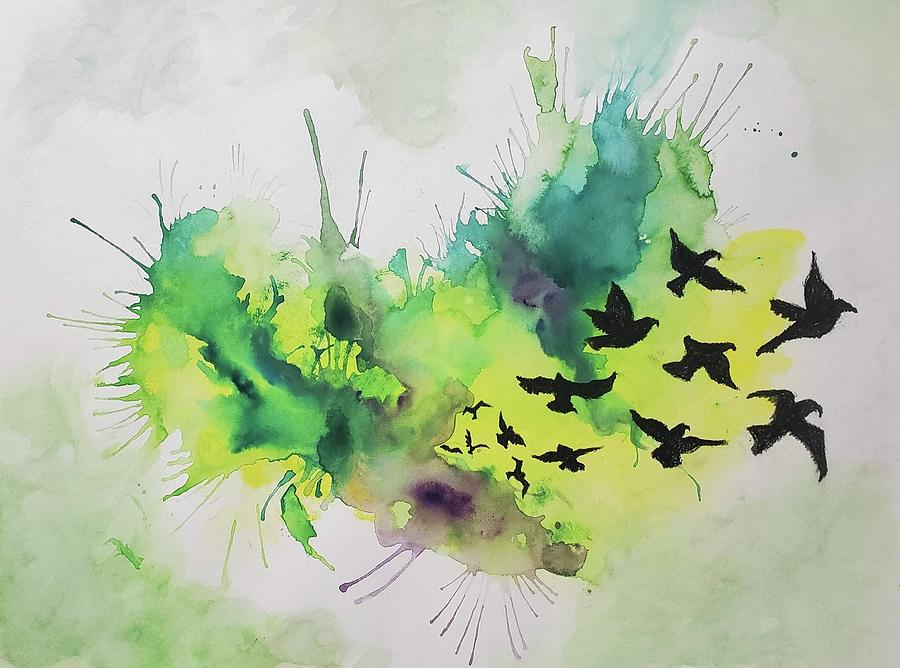 Birds in the Wind Mixed Media by Brittany Bell Birds in the Wind Mixed Media by Brittany Bell
