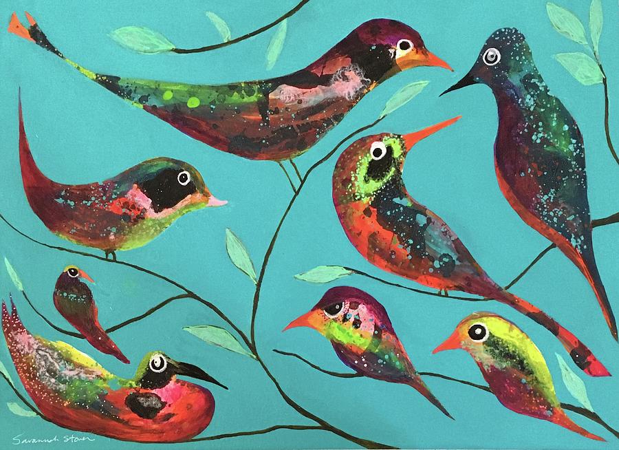 Bird Painting - Birds of a Feather by Savannah Stoner