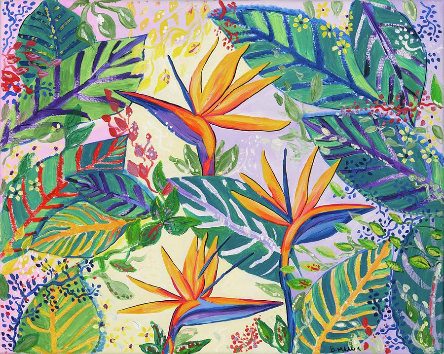 Birds of Paradise Painting by Britt Miller