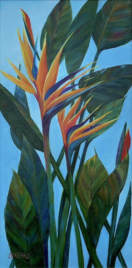 Birds of Paradise Painting by Sue Dinenno