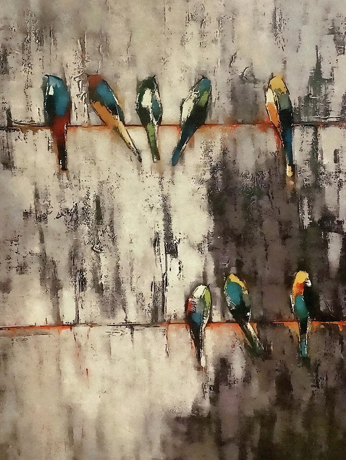 Bird Photograph - Birds on a Wire by Andrea Kollo