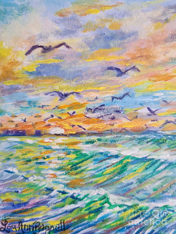Pastel Sunset  Painting by Lou Ann Bagnall