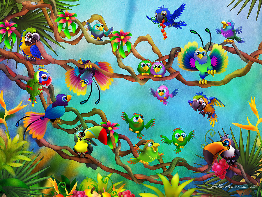 Birds Paradise Digital Art by Birg Schulz - Fine Art America