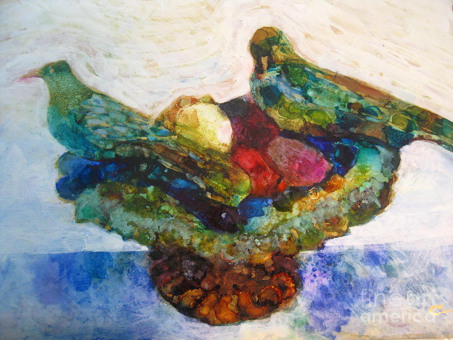 Birds with Eggs Painting by Constance Gehring