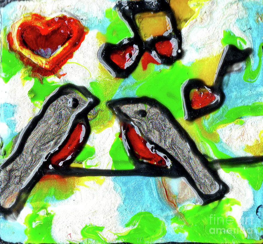 Birds With Music Notes Painting by Genevieve Esson