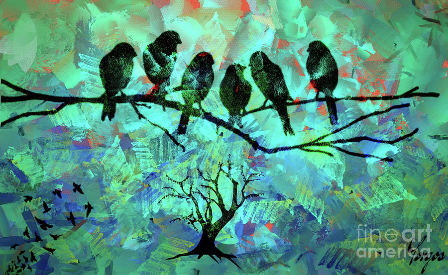 Birds Digital Art by Yorgos Daskalakis