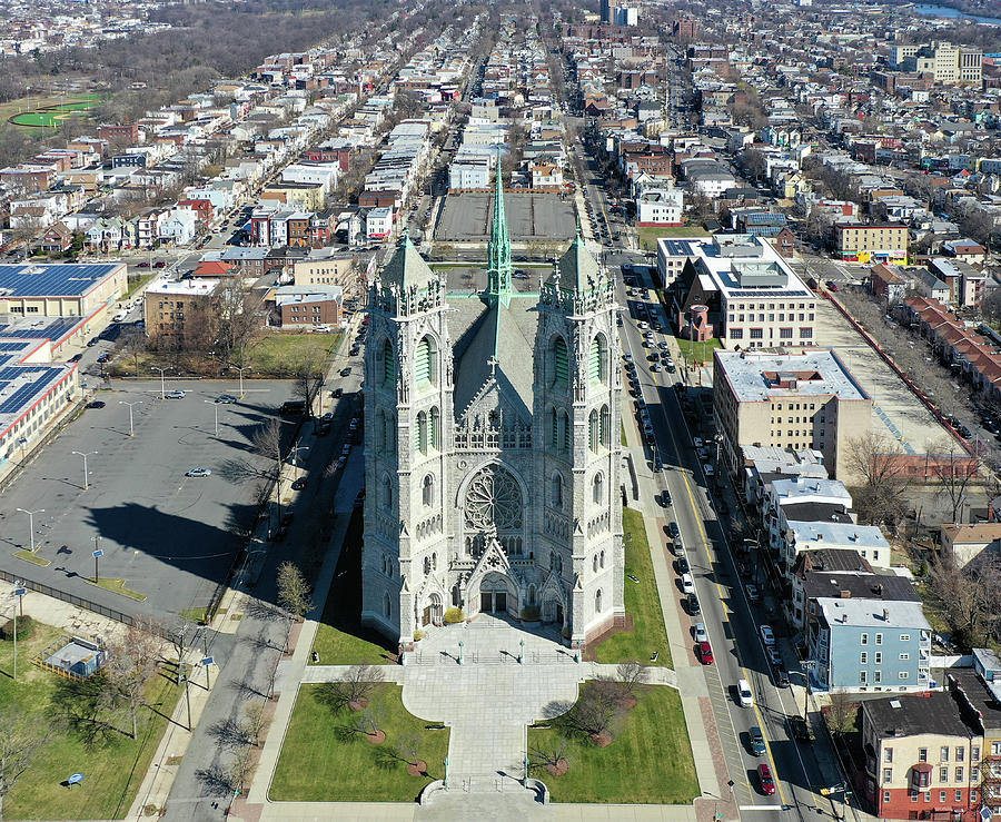 Birdseye view of the Cathedral Basilica of the Sacred Heart Photograph by Jerry Fornarotto