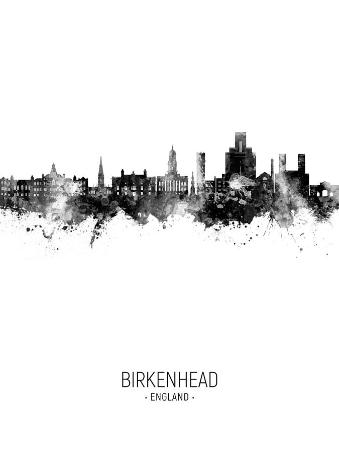Birkenhead England Skyline #01 Digital Art by Michael Tompsett