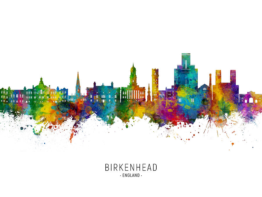 Birkenhead England Skyline #75 Digital Art by Michael Tompsett