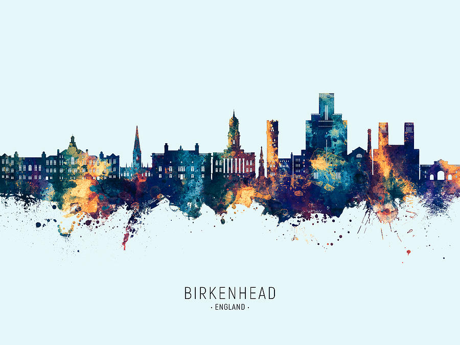 Birkenhead England Skyline #78 Digital Art by Michael Tompsett