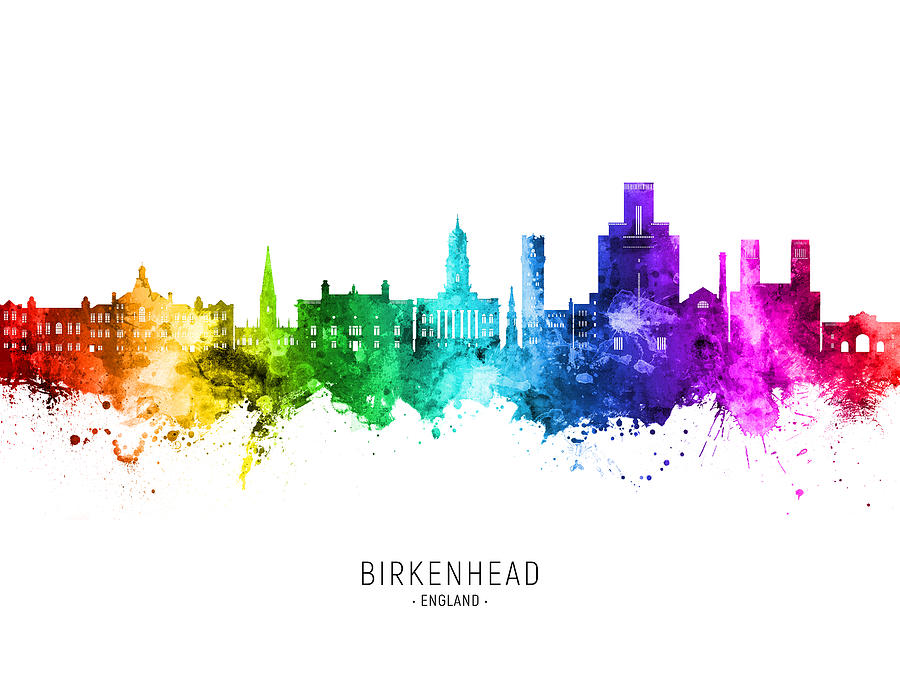 Birkenhead England Skyline #79 Digital Art by Michael Tompsett