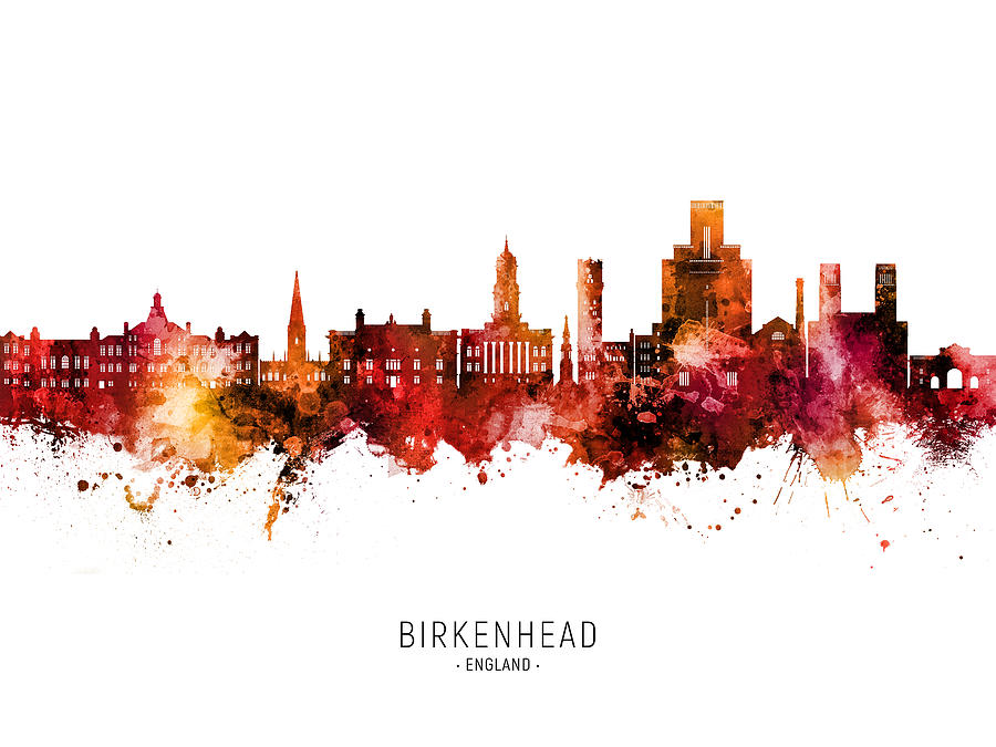 Birkenhead England Skyline #85 Digital Art by Michael Tompsett