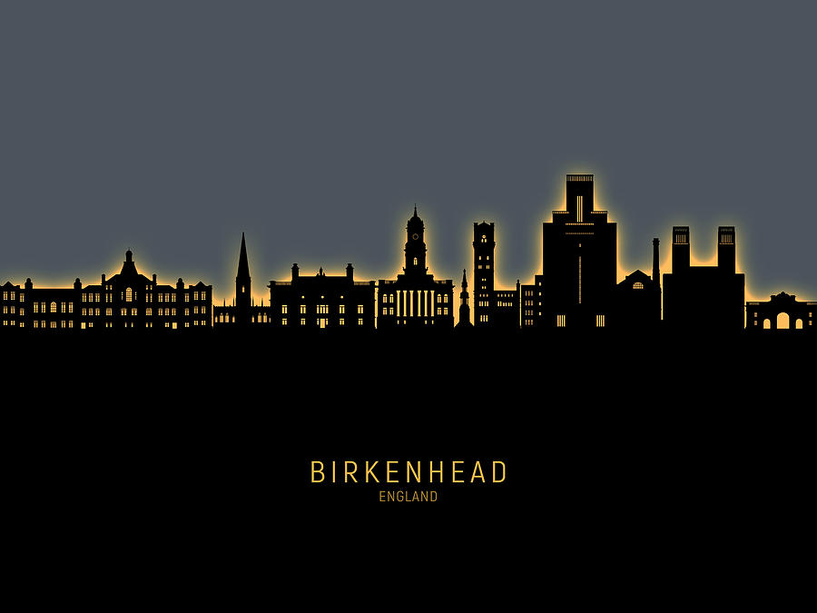 Birkenhead England Skyline #88 Digital Art by Michael Tompsett