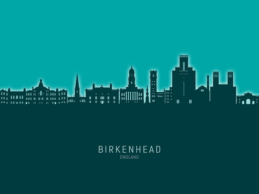 Birkenhead England Skyline #90 Digital Art by Michael Tompsett