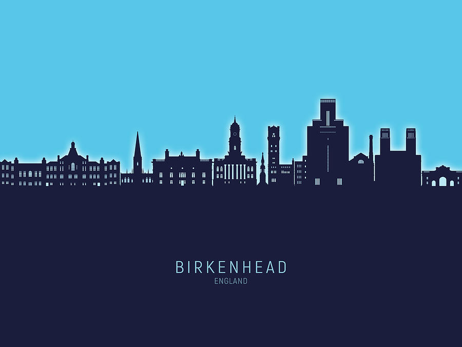 Birkenhead England Skyline #91 Digital Art by Michael Tompsett